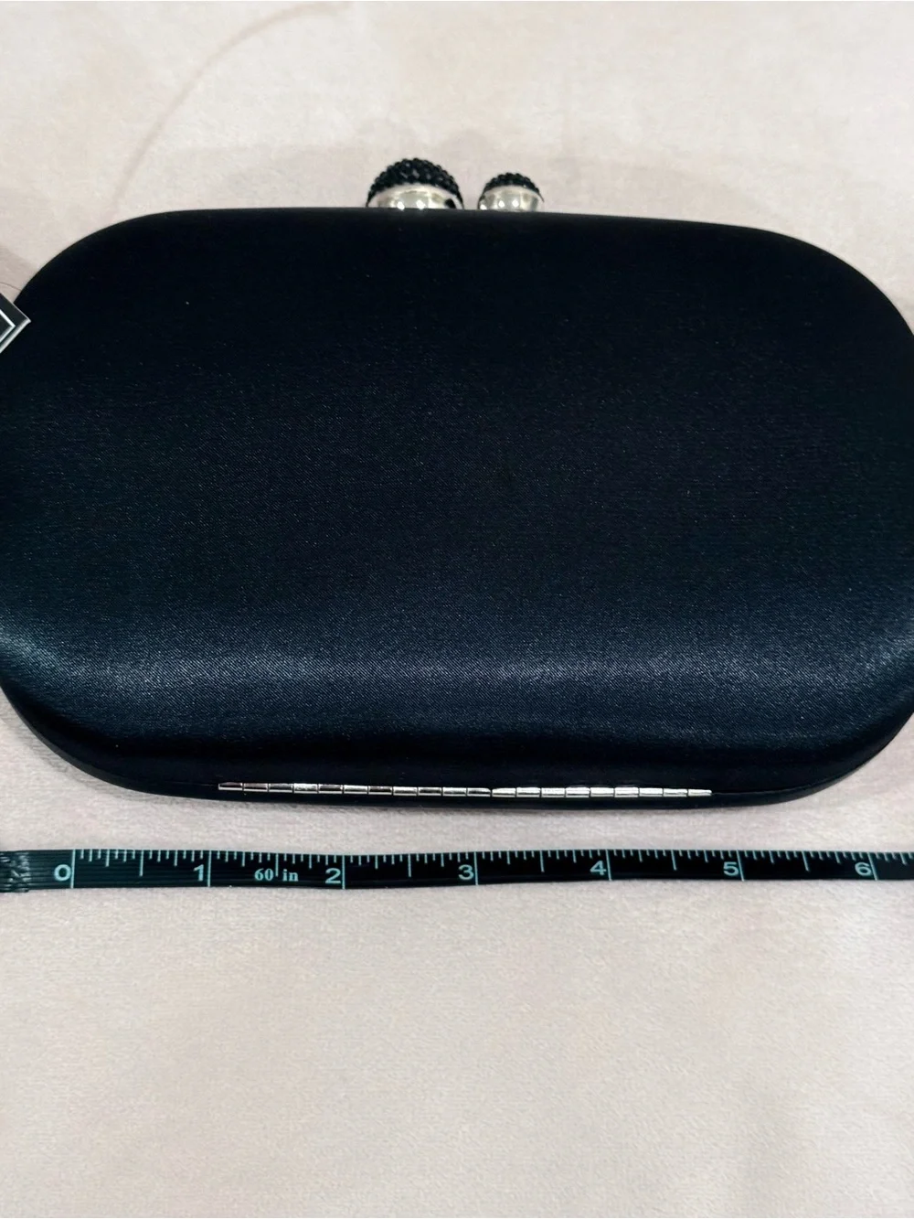 Nina Elegant Black Satin Evening Clutch🖤